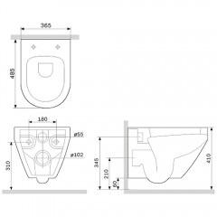 Унитаз подвесной Am.Pm Spirit V2.0 C701700MWSC безободковый
