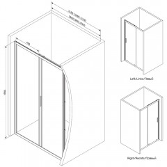 Душевая дверь Am.Pm Gem W90G-100-1-195BM