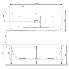 Ванна акриловая Am.Pm Func W84A-170-070W-A