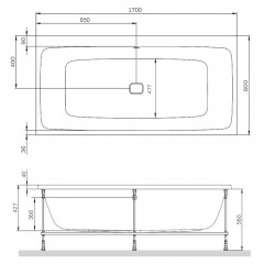 Ванна акриловая Am.Pm Func W84A-170-080W-A