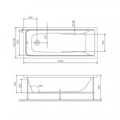 Ванна акриловая Am.Pm Gem W90A-170-070B-A