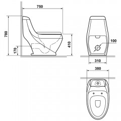 Унитаз Laguraty 2160A моноблок