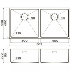 Мойка кухонная Omoikiri Taki 86-2-U/IF-GM