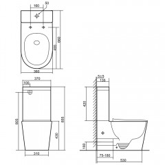 Унитаз SantiLine SL-5026MB безободковый торнадо