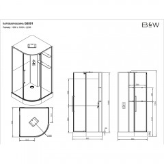 Душевая кабина Black&White G8891
