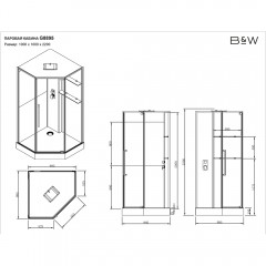 Душевая кабина Black&White G8895