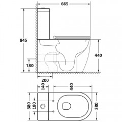 Унитаз Teymi Lina T40103 безободковый