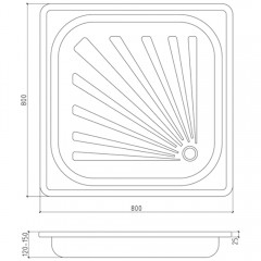 Поддон стальной Teymi Helmi 80x80 T100105