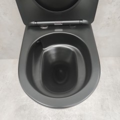 Унитаз подвесной Bloomix Black Diamond MD1055T/UF01 безободковый торнадо