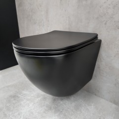 Унитаз подвесной Bloomix Black Diamond MD1055T/UF01 безободковый торнадо