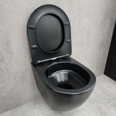 Унитаз подвесной Bloomix Black Diamond MD1055T/UF01 безободковый торнадо