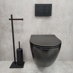 Унитаз подвесной Bloomix Black Diamond MD1055T/UF01 безободковый торнадо