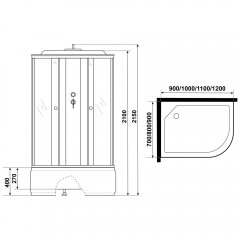Душевая кабина Niagara Eco E90/70/40L/TN