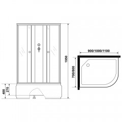 Душевая кабина Niagara Eco E90/80/40L/TN/BK