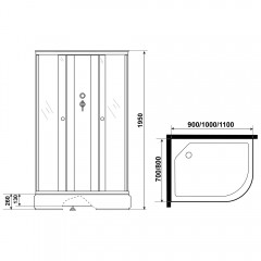Душевая кабина Niagara Promo P100/70/26L/MT/BK