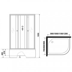 Душевая кабина Niagara Promo P100/80/40L/MT/BK