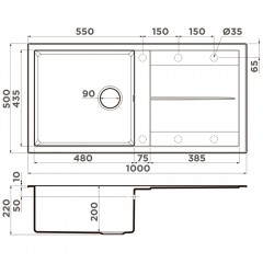 Мойка кухонная Omoikiri Sumi 100A-GR