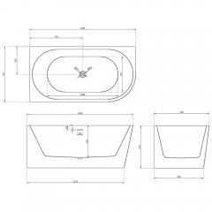 Ванна акриловая Abber AB9257-1.5 L
