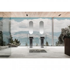 Раковина-моноблок напольная прозрачная Abber Kristall AT2702Onyx-H