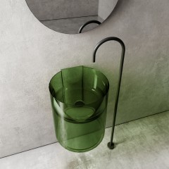 Раковина-моноблок подвесная прозрачная Abber Kristall AT2704Emerald