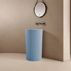 Раковина-моноблок напольная из искусственного камня Abber Stein AS2501Blau