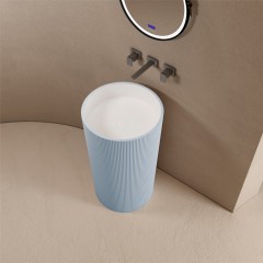 Раковина-моноблок напольная из искусственного камня Abber Stein AS2501Blau