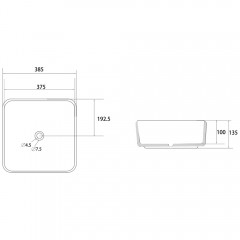 Раковина накладная Abber Rechteck AC2211MB