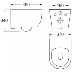 Инсталляция Grohe Solido 38811000 + унитаз Ceramica Nova Play CN3001 безободковый с сиденьем