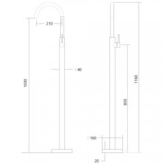 Смеситель для раковины напольный Abber Wasser Kreis AF8141RG