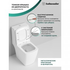 Унитаз Ambassador Kingston 147K19002RS безободковый