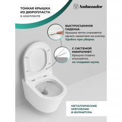 Унитаз подвесной Ambassador Ritz 233K19003RS безободковый