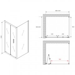 Душевое ограждение Abber Sonnenstrand AG07100B-S90B