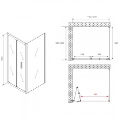 Душевое ограждение Abber Sonnenstrand AG07120B-S100B