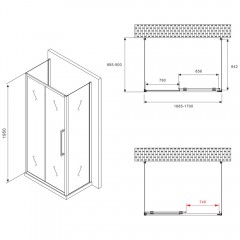 Душевое ограждение Abber Schwarzer Diamant AG30170BMH-S90BM-S90BM