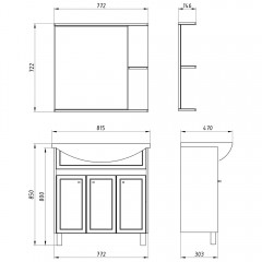 Тумба с раковиной ASB-Mebel Альпина 80