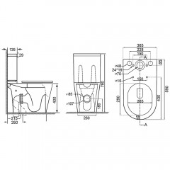 Унитаз Azario Flin AZ1363C безободковый