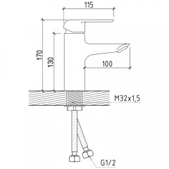 Смеситель для раковины Teymi Hanna T10204