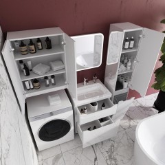 Тумба с раковиной Style Line ElFante Марелла 60 Люкс Plus напольная белый глянец