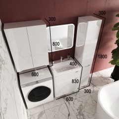 Тумба с раковиной Style Line ElFante Марелла 60 Люкс Plus напольная белый глянец