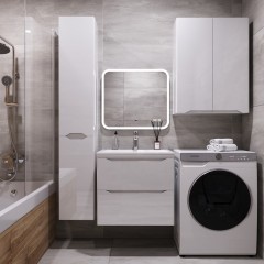 Тумба с раковиной Style Line ElFante Марелла 60 Люкс Plus подвесная белый глянец