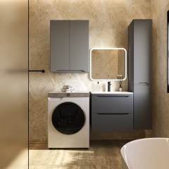 Тумба с раковиной Style Line ElFante Марелла 60 Люкс Plus подвесная серый