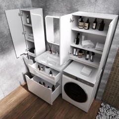 Тумба с раковиной Style Line ElFante Марелла 70 Люкс Plus напольная белый глянец