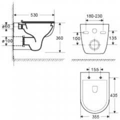 Инсталляция Grohe 38772001 + унитаз WeltWasser Kehlbach 004 GL-WT безободковый с сиденьем