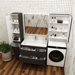 Тумба под раковину Style Line ElFante Бергамо мини 90 подвесная чёрный СС-00002366