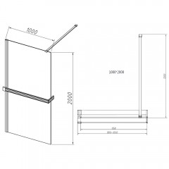 Душевое ограждение Vincea Walk-In HR VSW-4HR100CGG