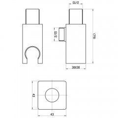 Шланговое подключение с держателем BelBagno BB-DHLA-IN