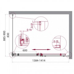 Душевой угол BelBagno Acqua ACQUA-AH-1-140/90-C-NERO
