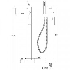 Смеситель для ванны напольный BelBagno Arlie ARL-FMTA-CRM