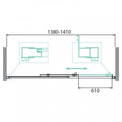 Душевая дверь BelBagno Due DUE-BF-1-140-C-Cr