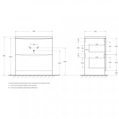 Тумба под раковину BelBagno Acqua 80 bianco lucido ACQUA-800-2C-PIA-BL